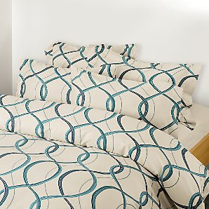 John Lewis Current Duvet Cover, Teal, Double