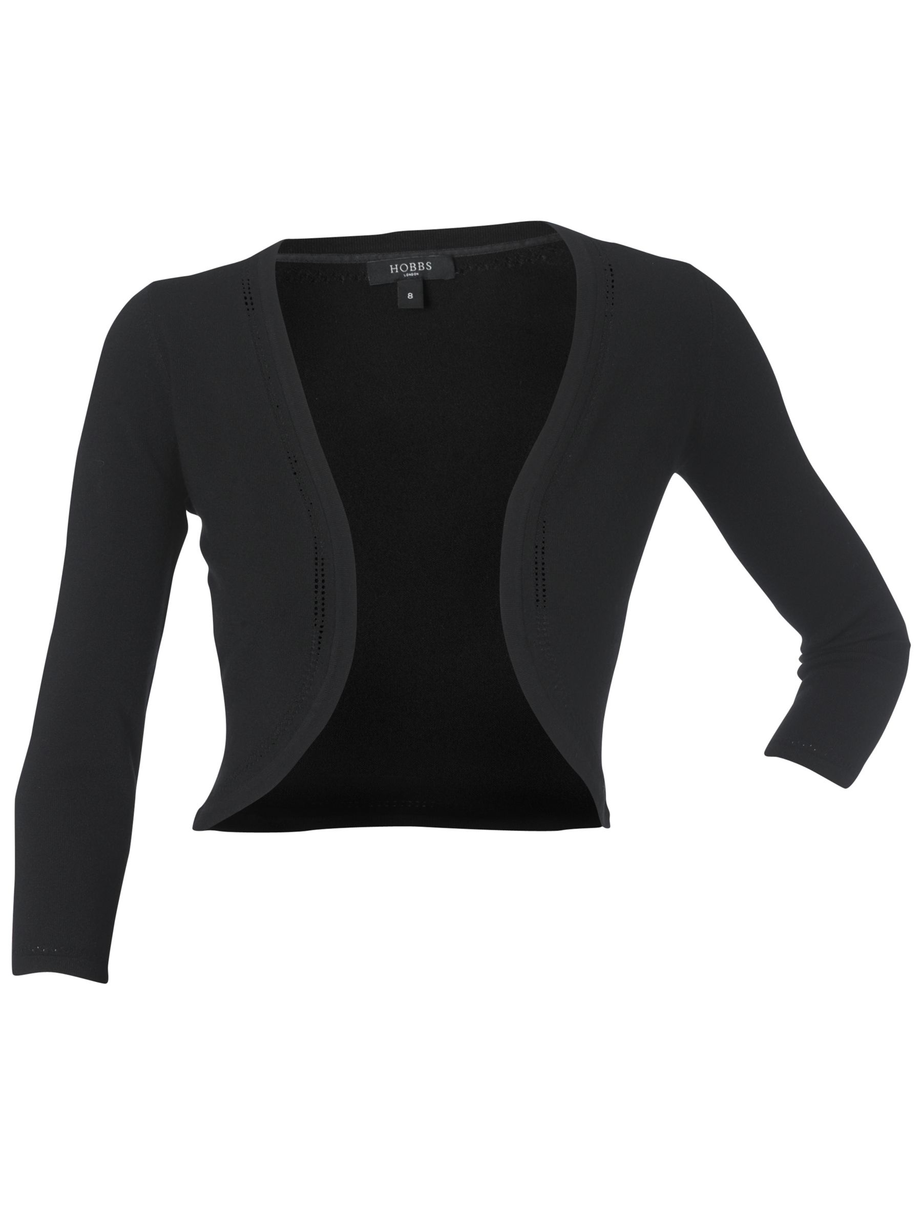 Hobbs Pointelle Trim Bolero, Black, Size 8