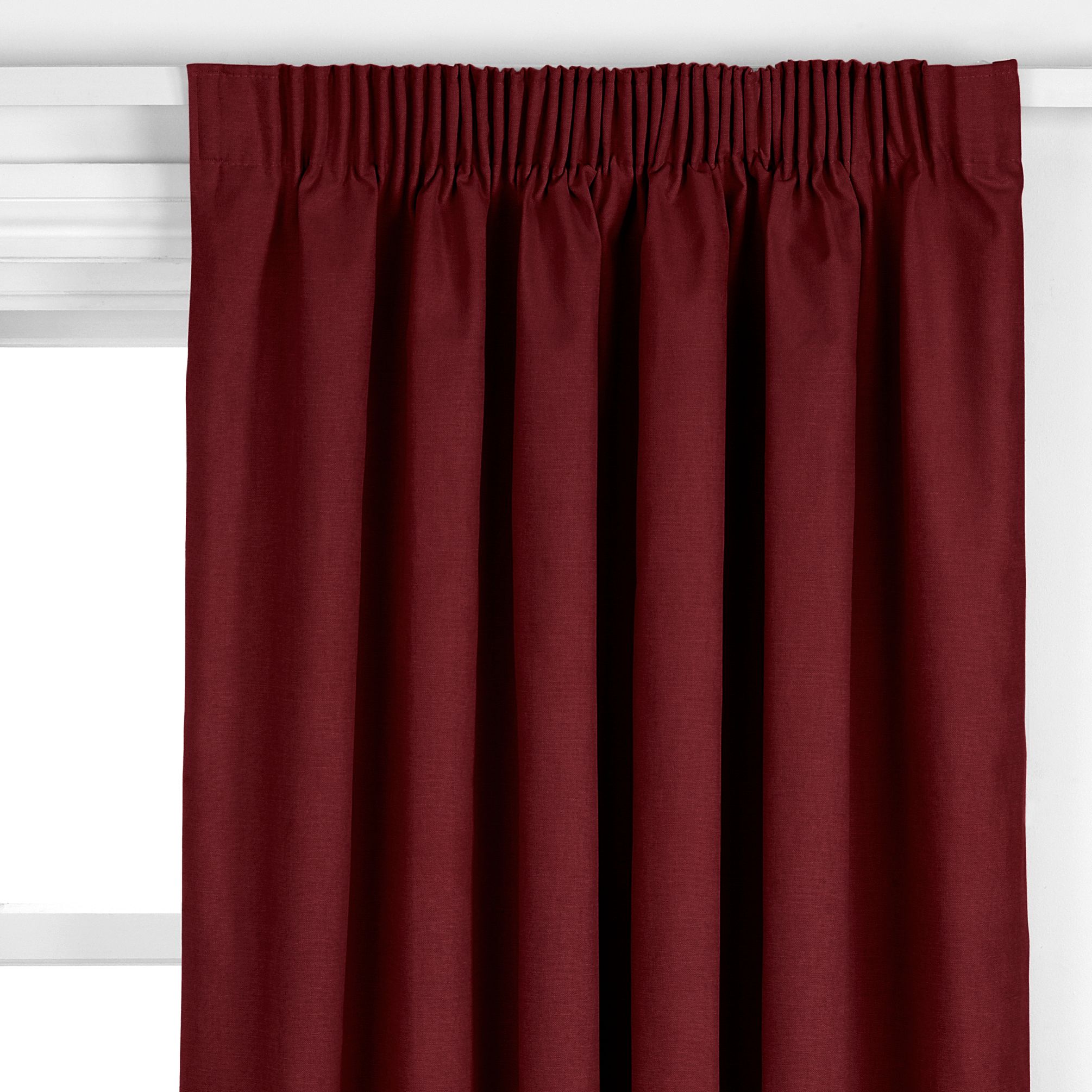 John Lewis Leckford Pencil Pleat Curtains, Claret