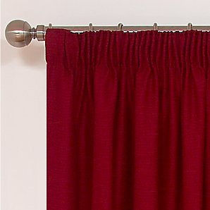 John Lewis Brighton Pencil Pleat Curtains, Red,
