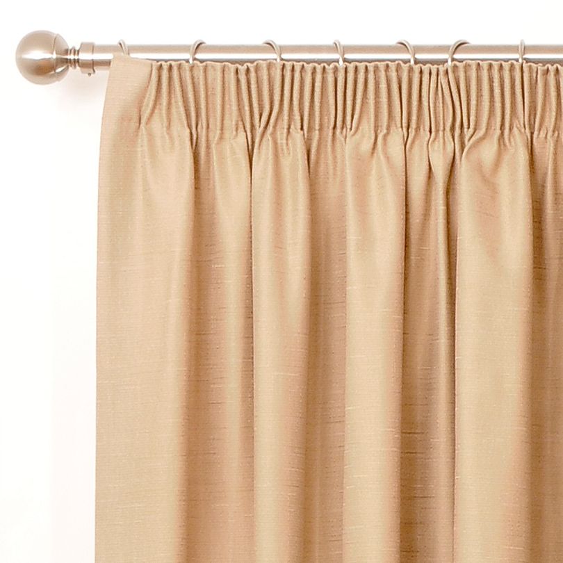 Brighton Pencil Pleat Curtains, Natural