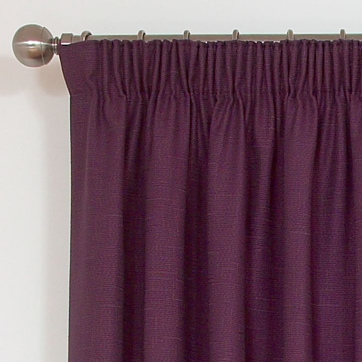 John Lewis Brighton Pencil Pleat Curtains, Cassis