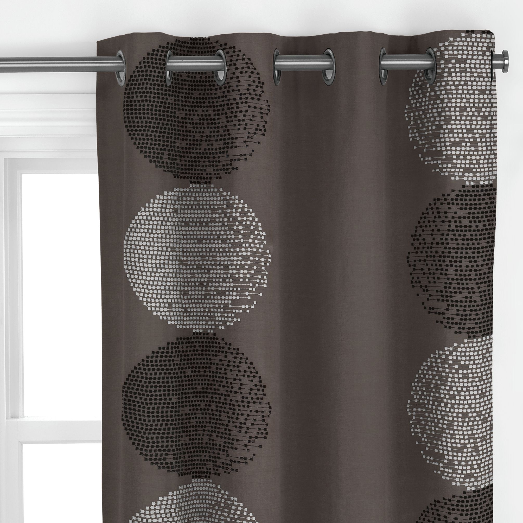 Galaxy Eyelet Curtains, Steel