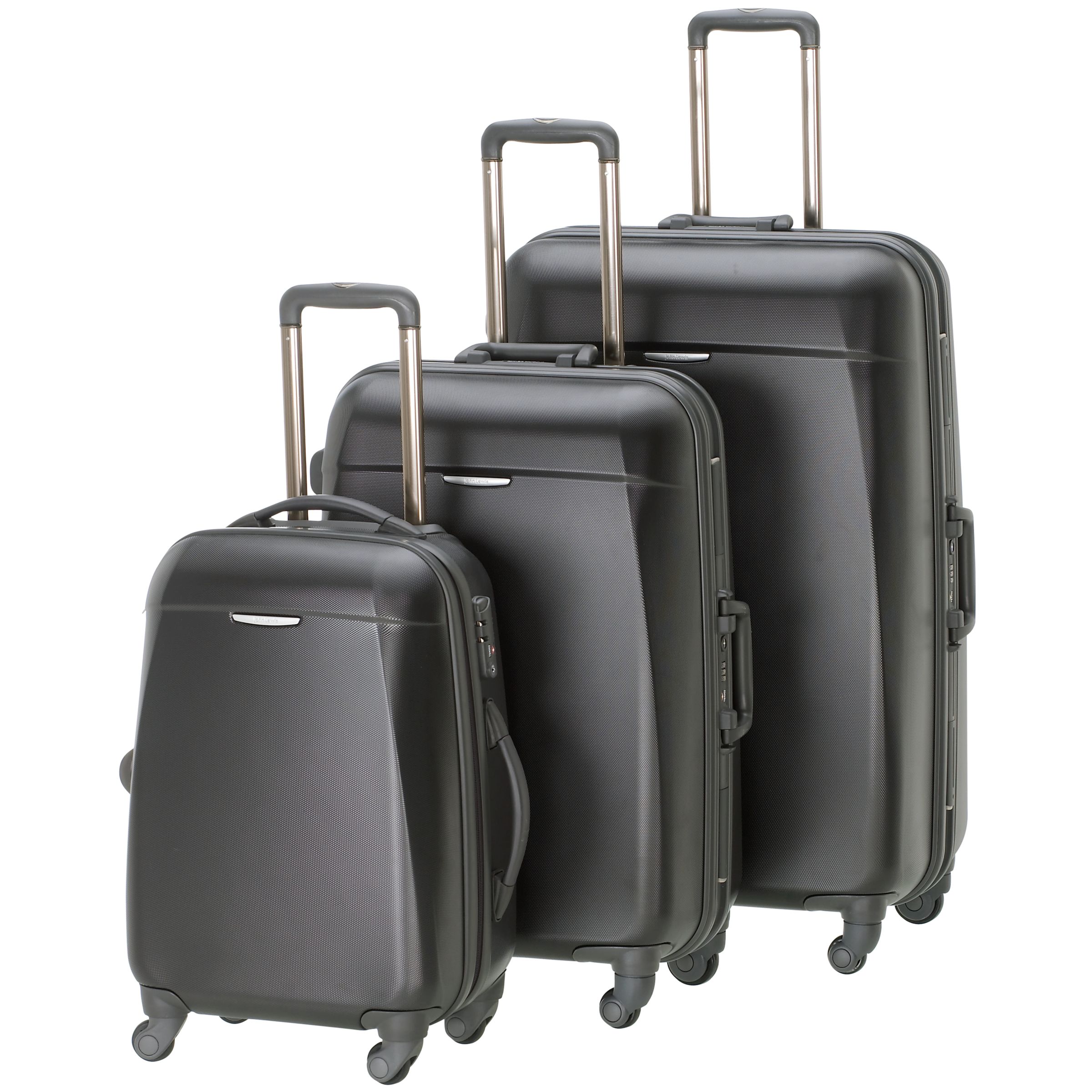 John Lewis Fort Framed 4-Wheel Trolley Cases, Carbon, Large