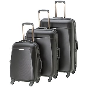 John Lewis Fort Framed 4-Wheel Trolley Cases, Carbon, Small
