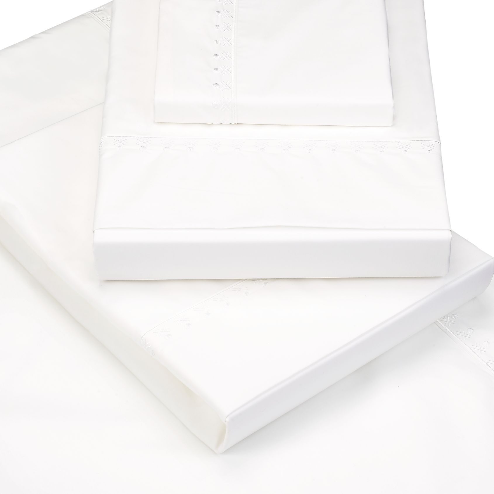 Neisha Crosland Collection Fanfare Flat Sheets, White
