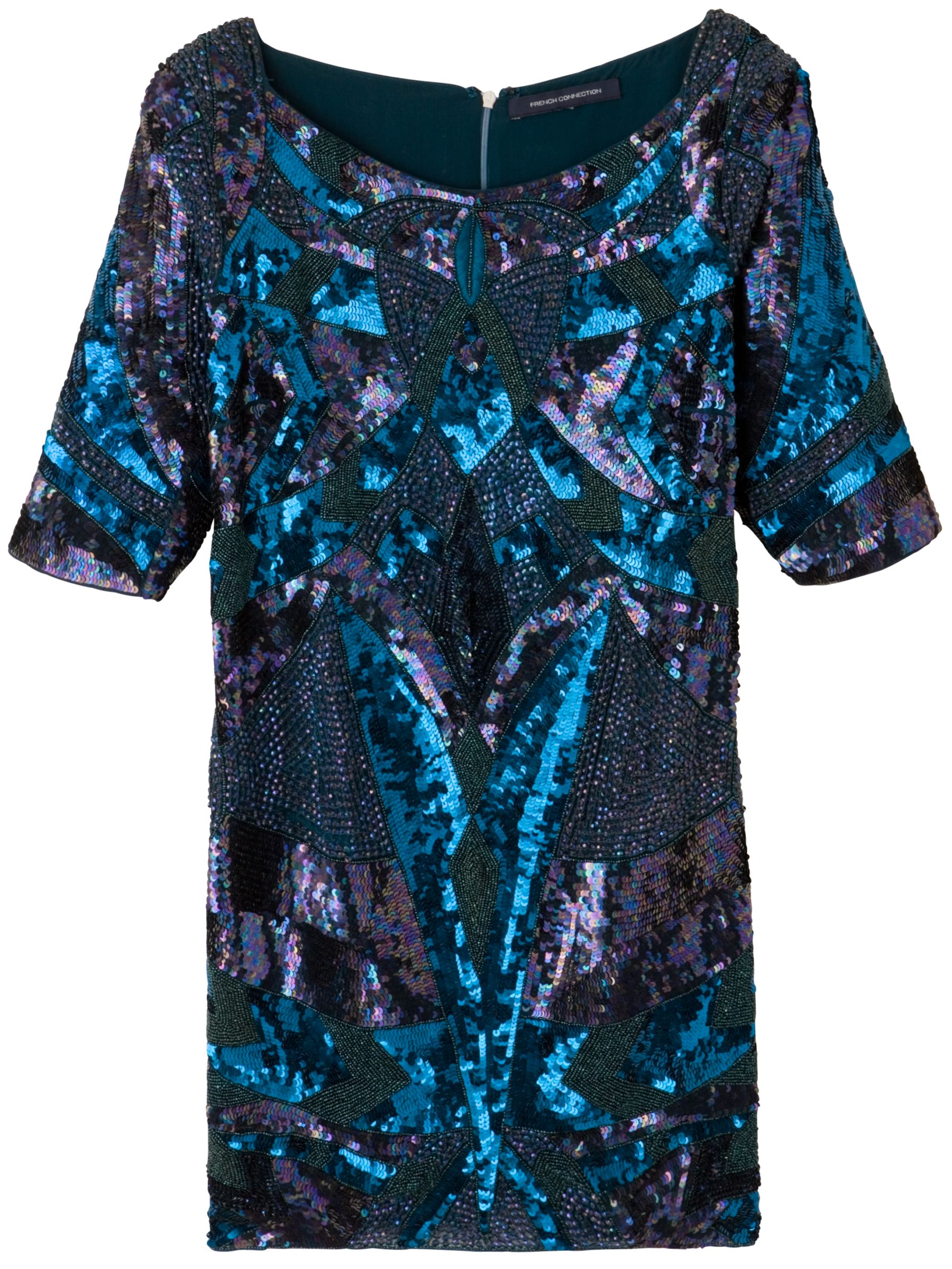 French Connection Sequin Spirit Dress, Gracie Green at John Lewis