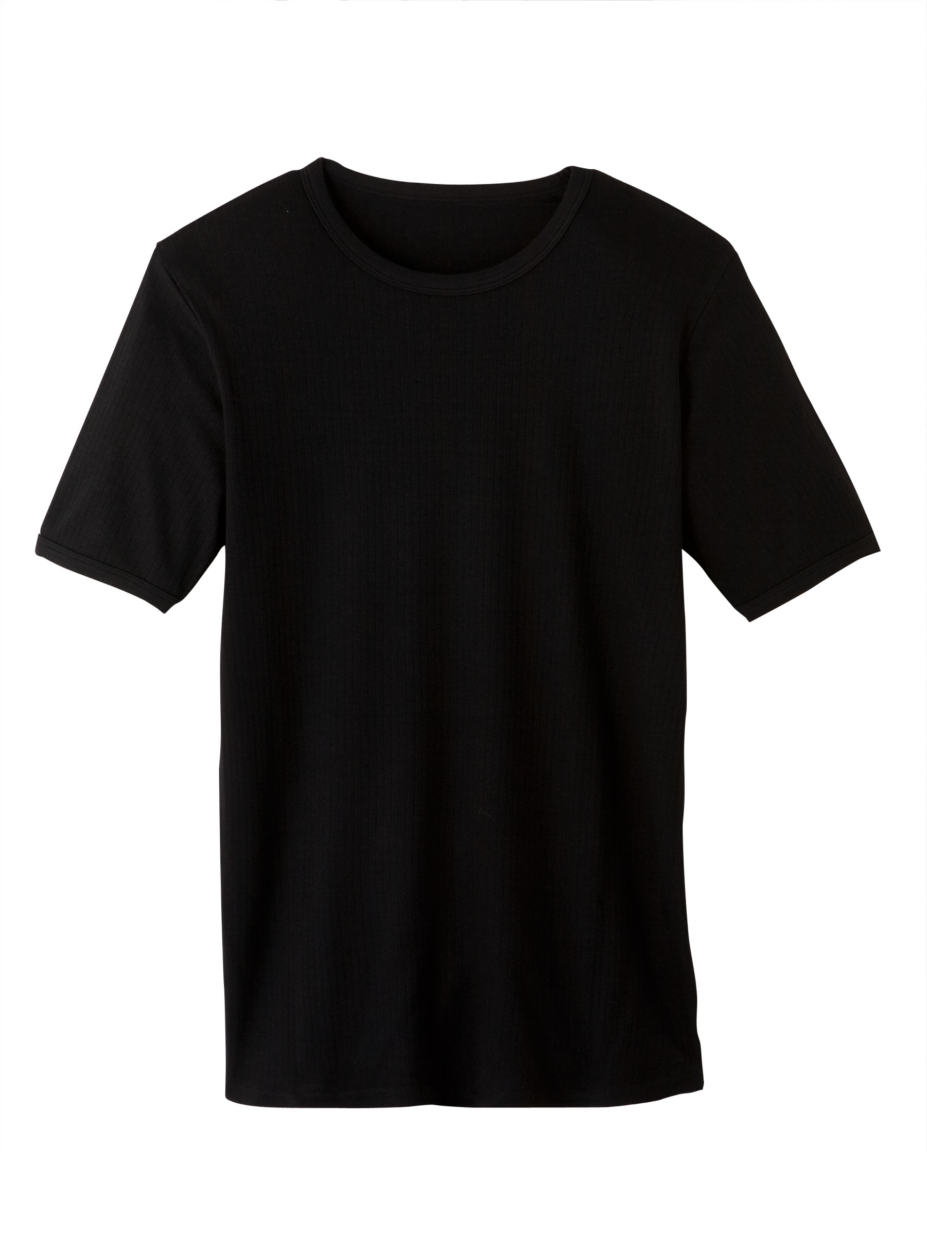 John Lewis Men Thermal Short Sleeve T-Shirt, Black