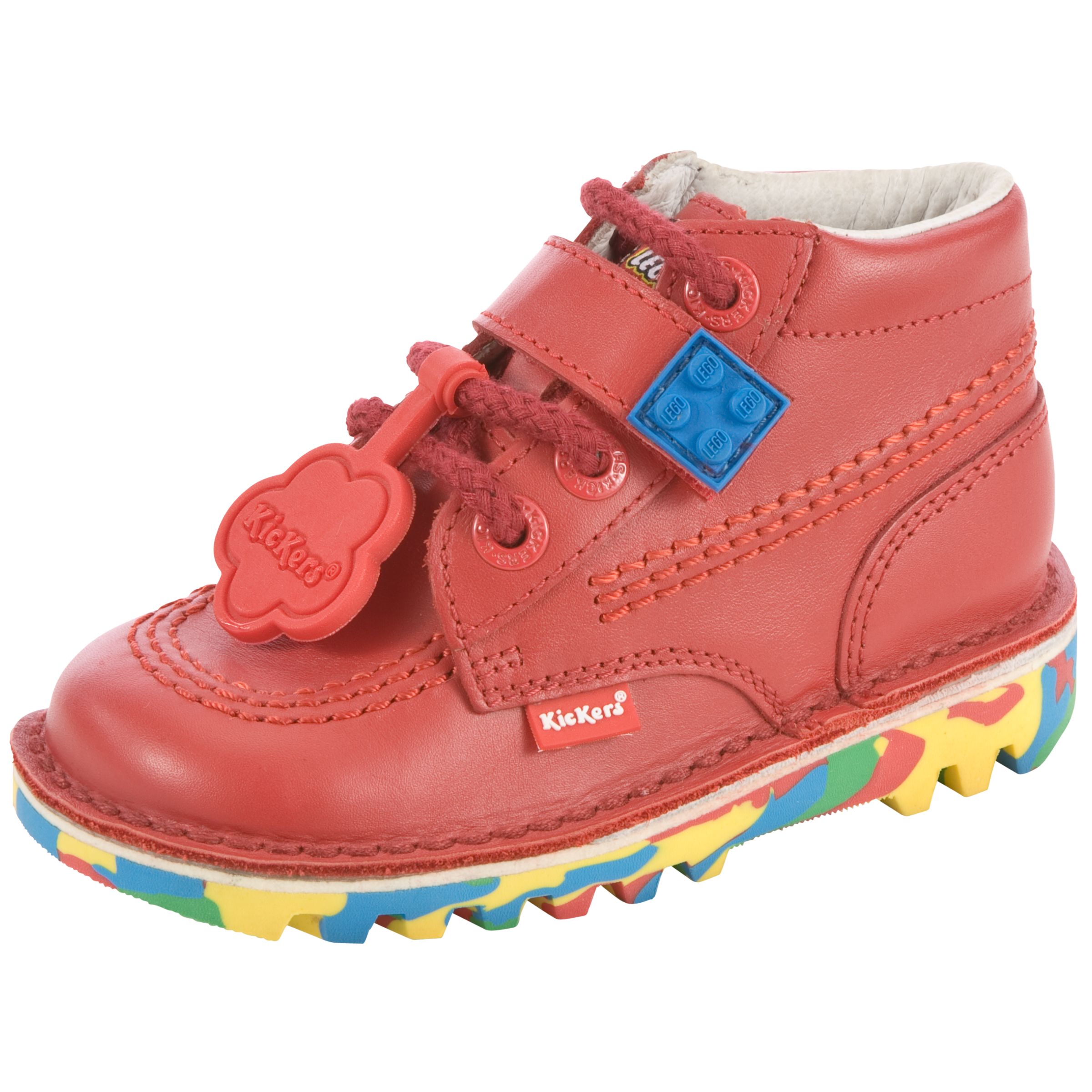 Kickers Lego Funky LaceUp Boots Red 5.5 Jnr