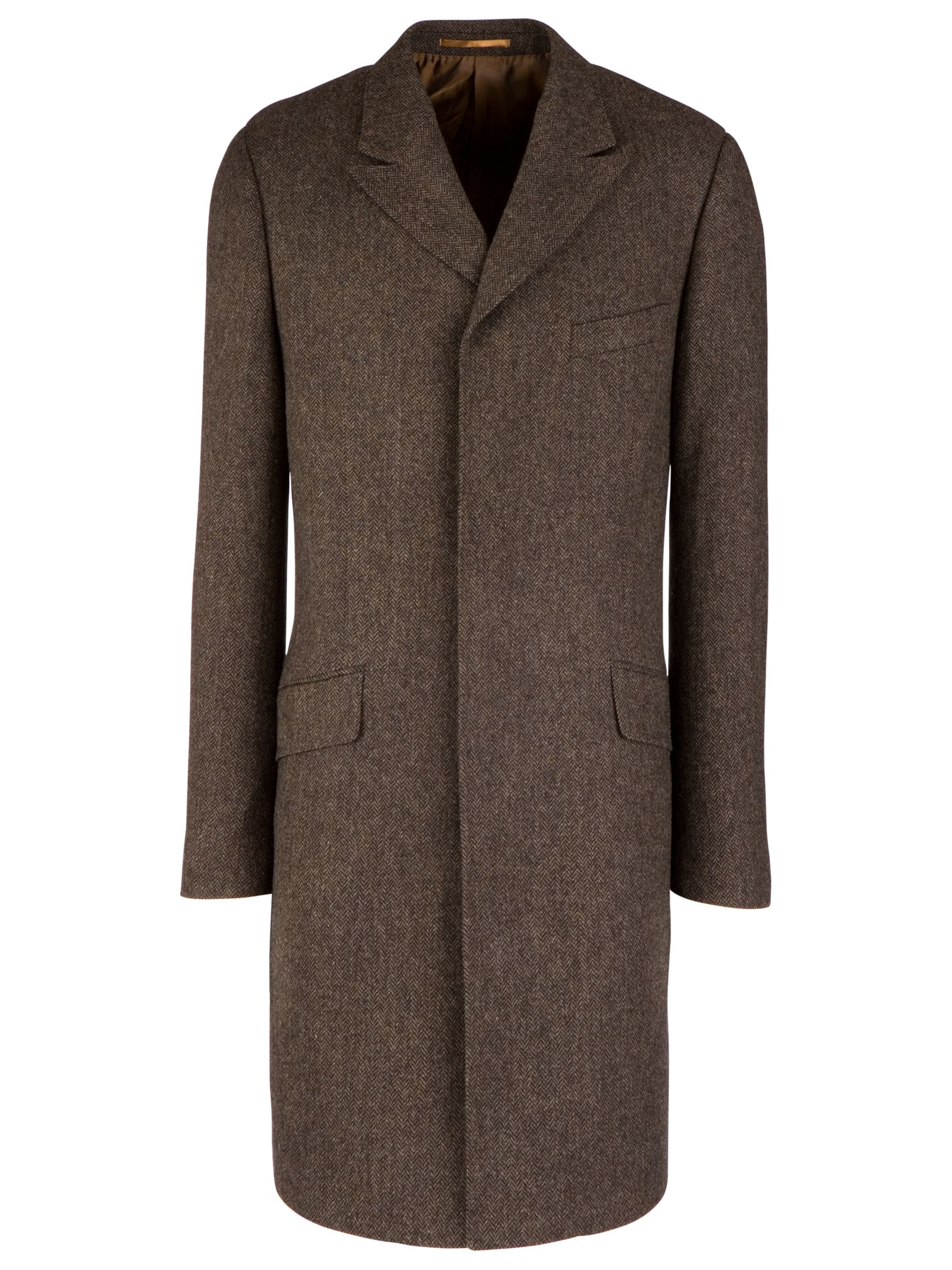 COLLECTION, John Lewis Men English Herringbone Coat, Brown at John Lewis