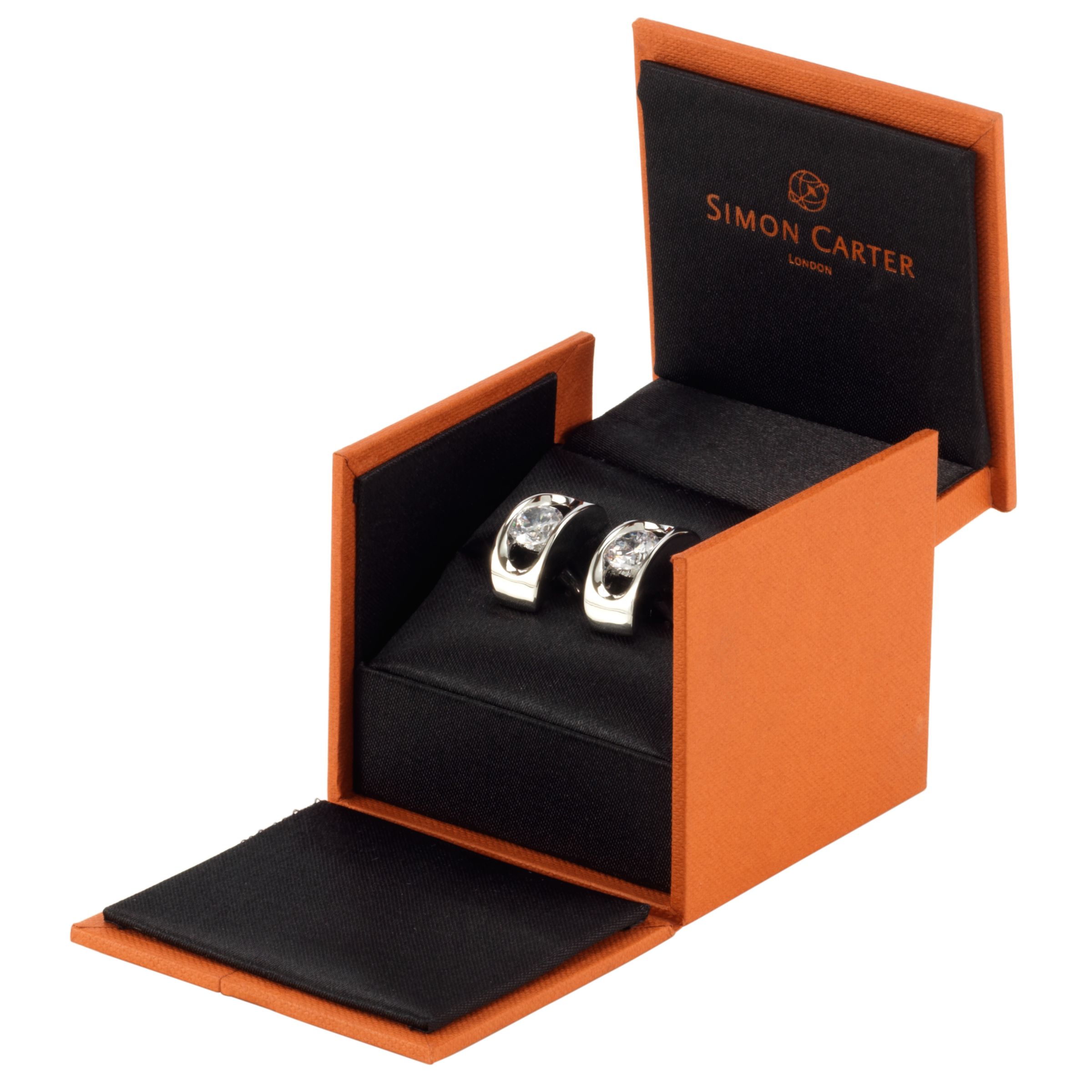 Simon Carter Crystal Dome Cufflinks, Clear, One