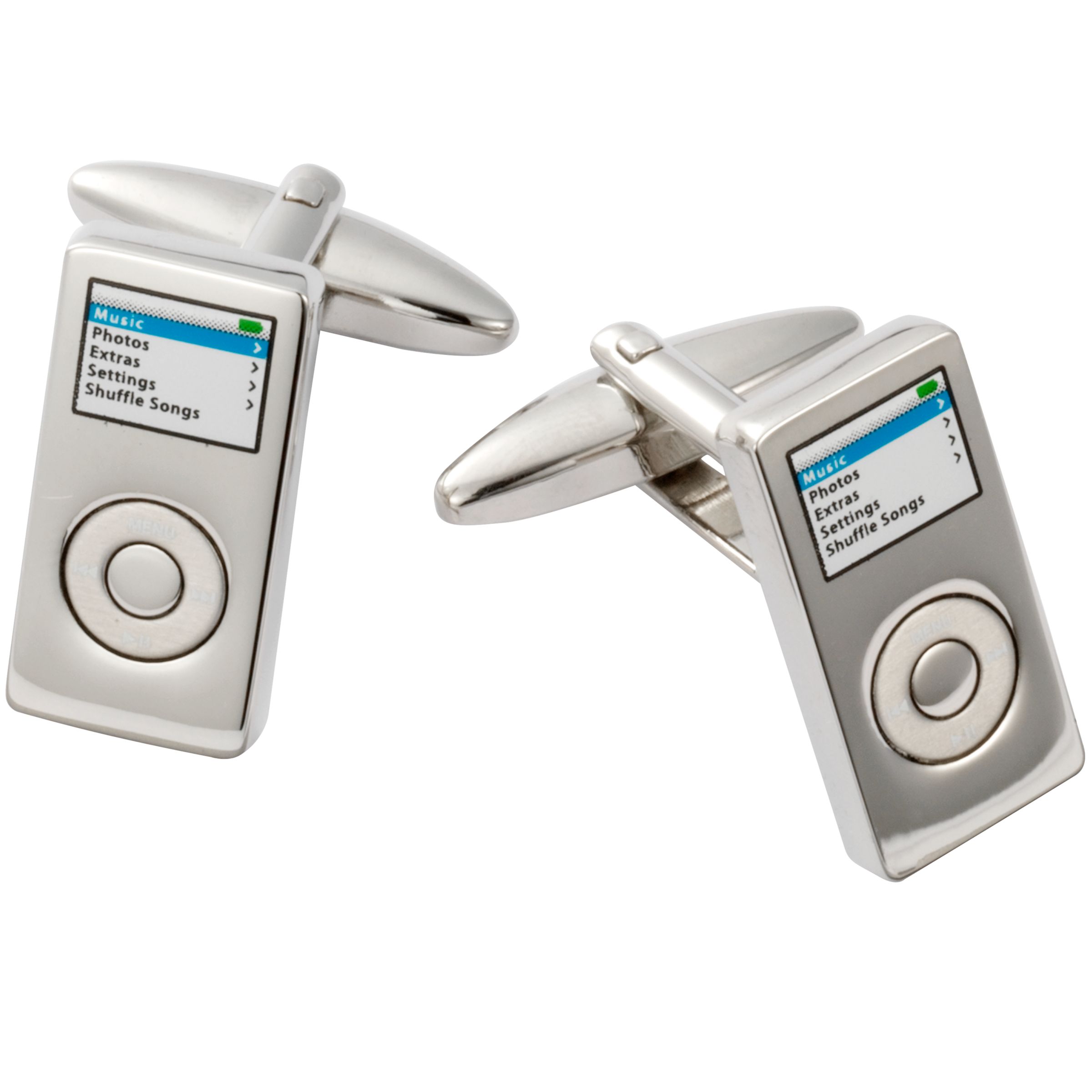 MP3 Player Cufflinks, Silver