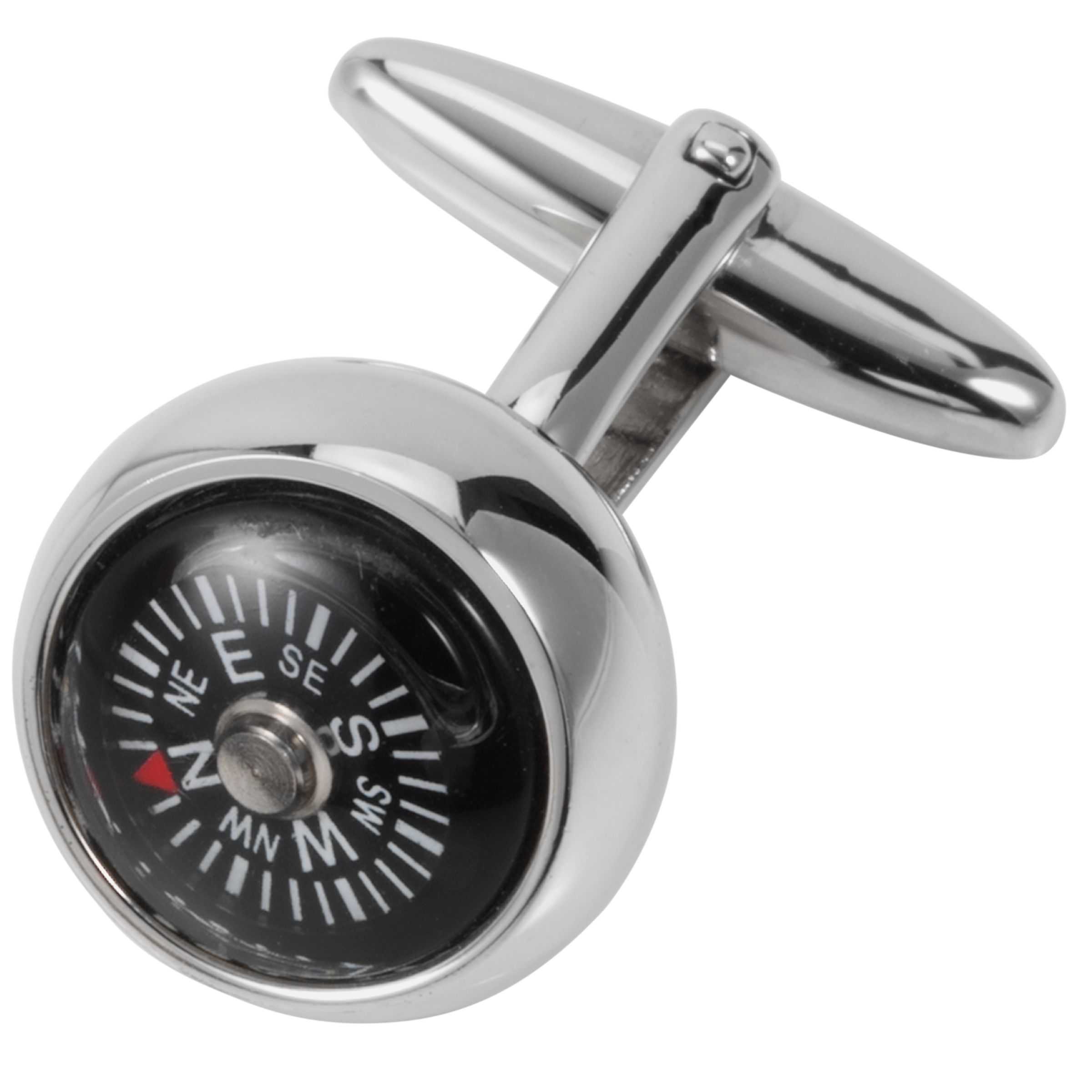 John Lewis Compass Cufflinks, Silver