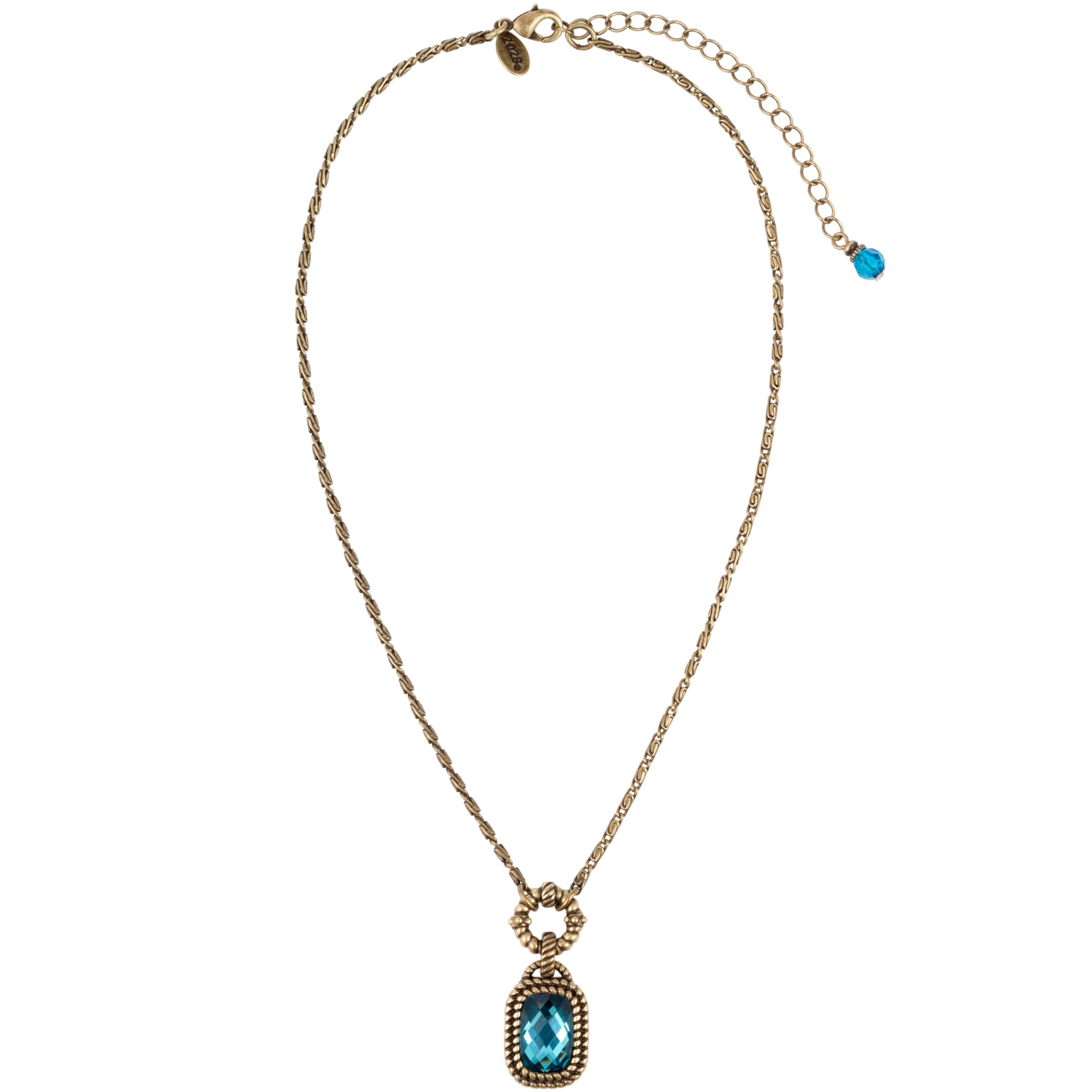 1928 Blue Zirconia Pendant Necklace