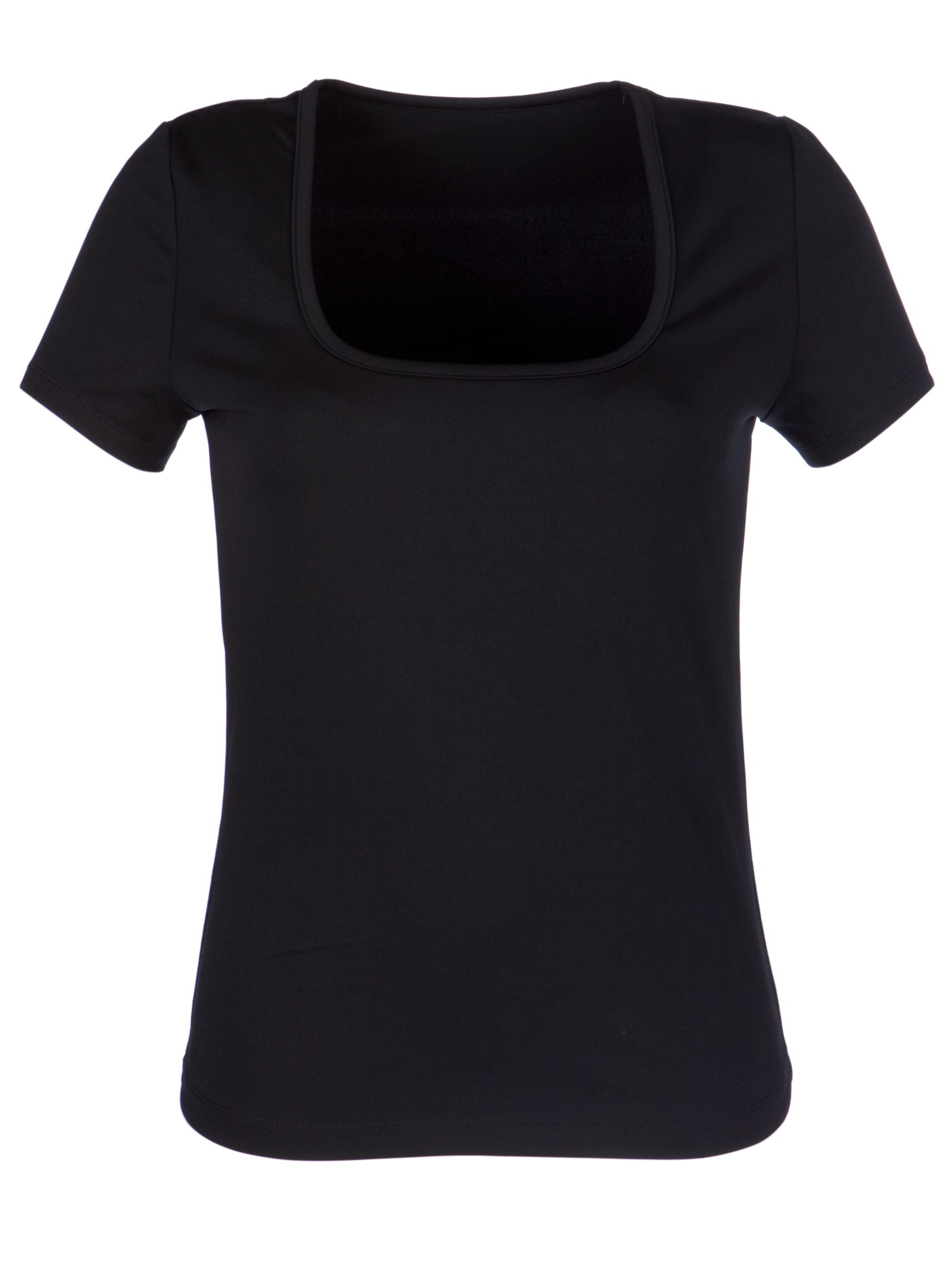 John Lewis Square Neck T-Shirt, Black