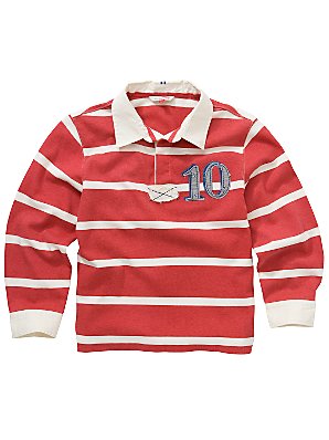 Stripe Rugby Shirt, Red/white, 12