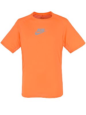 Nike Mens Polygraphic Run T-Shirt, Orange, S