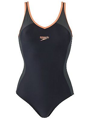 Speedo Winner Clipback Swimsuit, Black, 34