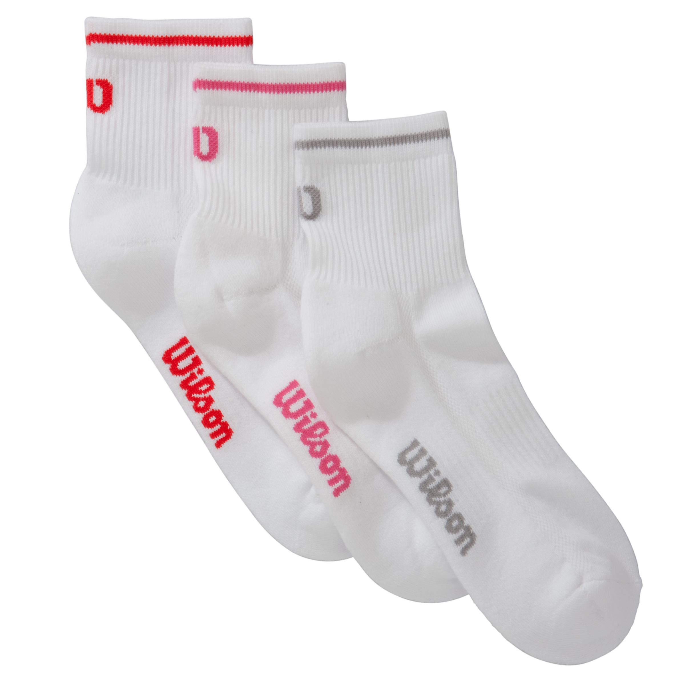 Wilson Women's Ankle Tennis Socks, Pack of 3, White