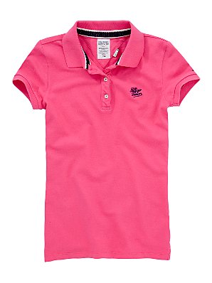 Laura Fitted Polo T-Shirt, Pink, S