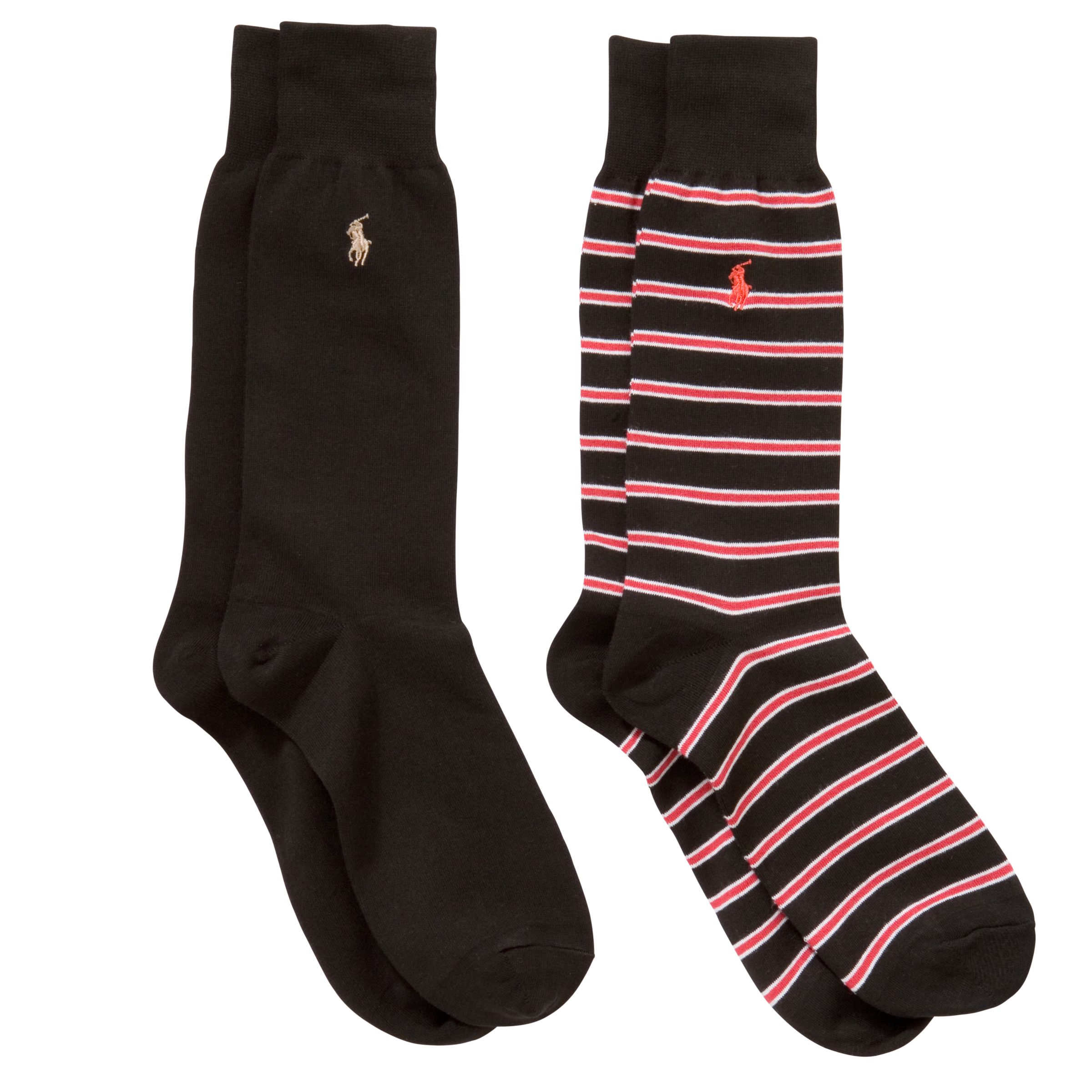 Polo Ralph Lauren Plain and Striped Socks 2 Pack