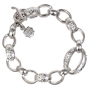 Dower Hall Forget Me Not Oval Link Bracelet