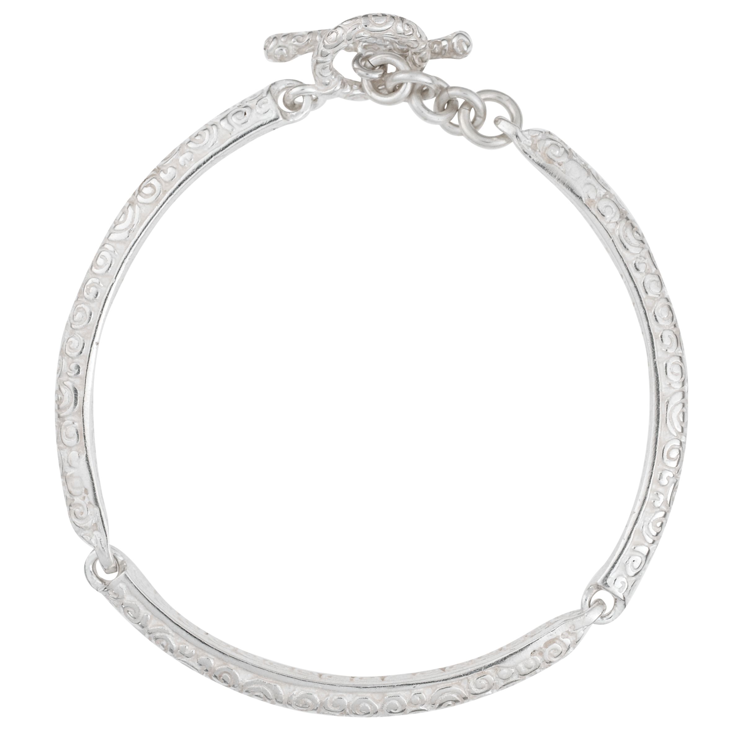 Dower & Hall Silver Spiral Patterned Three Part Bracelet at John Lewis