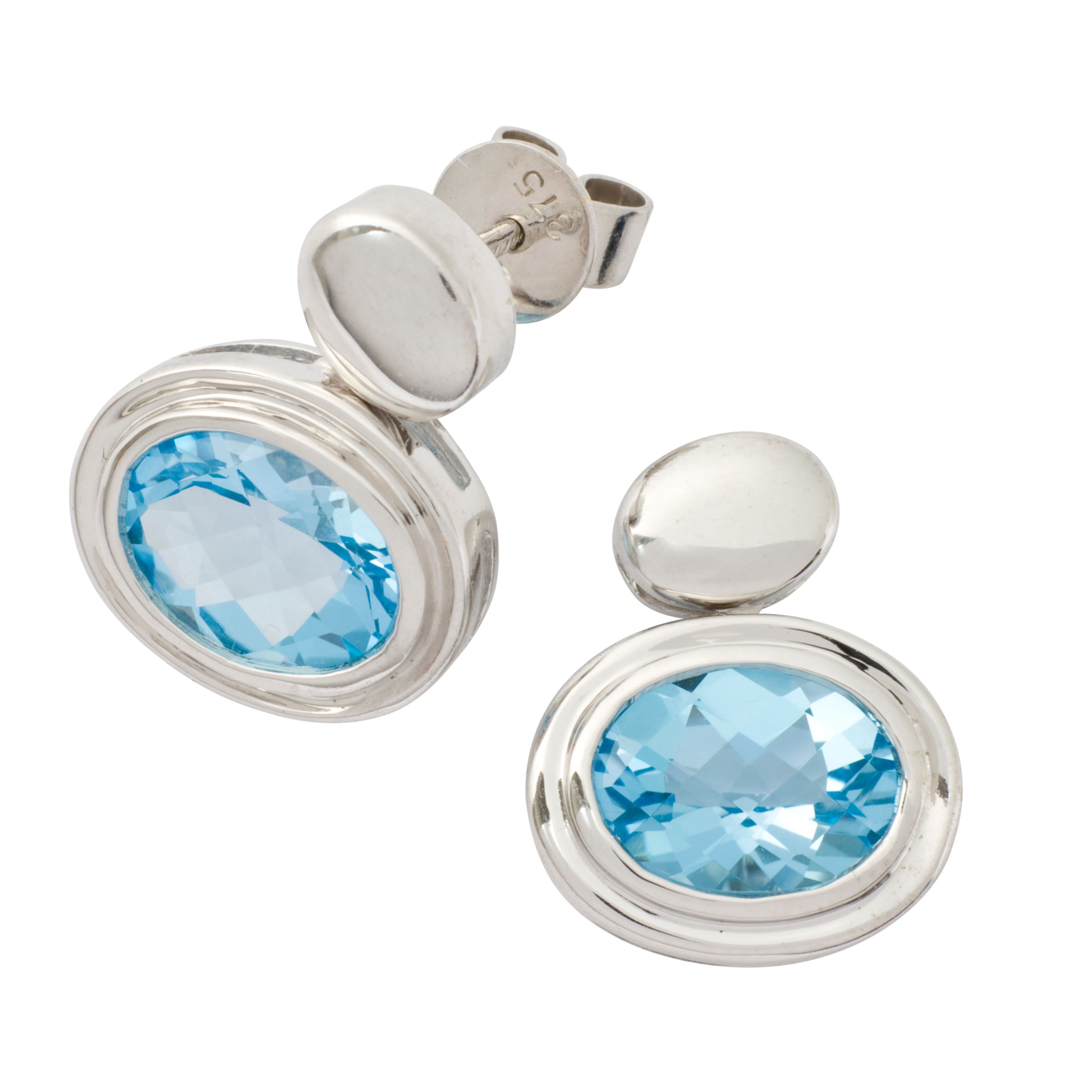 London Road White Gold Topaz Earrings at John Lewis