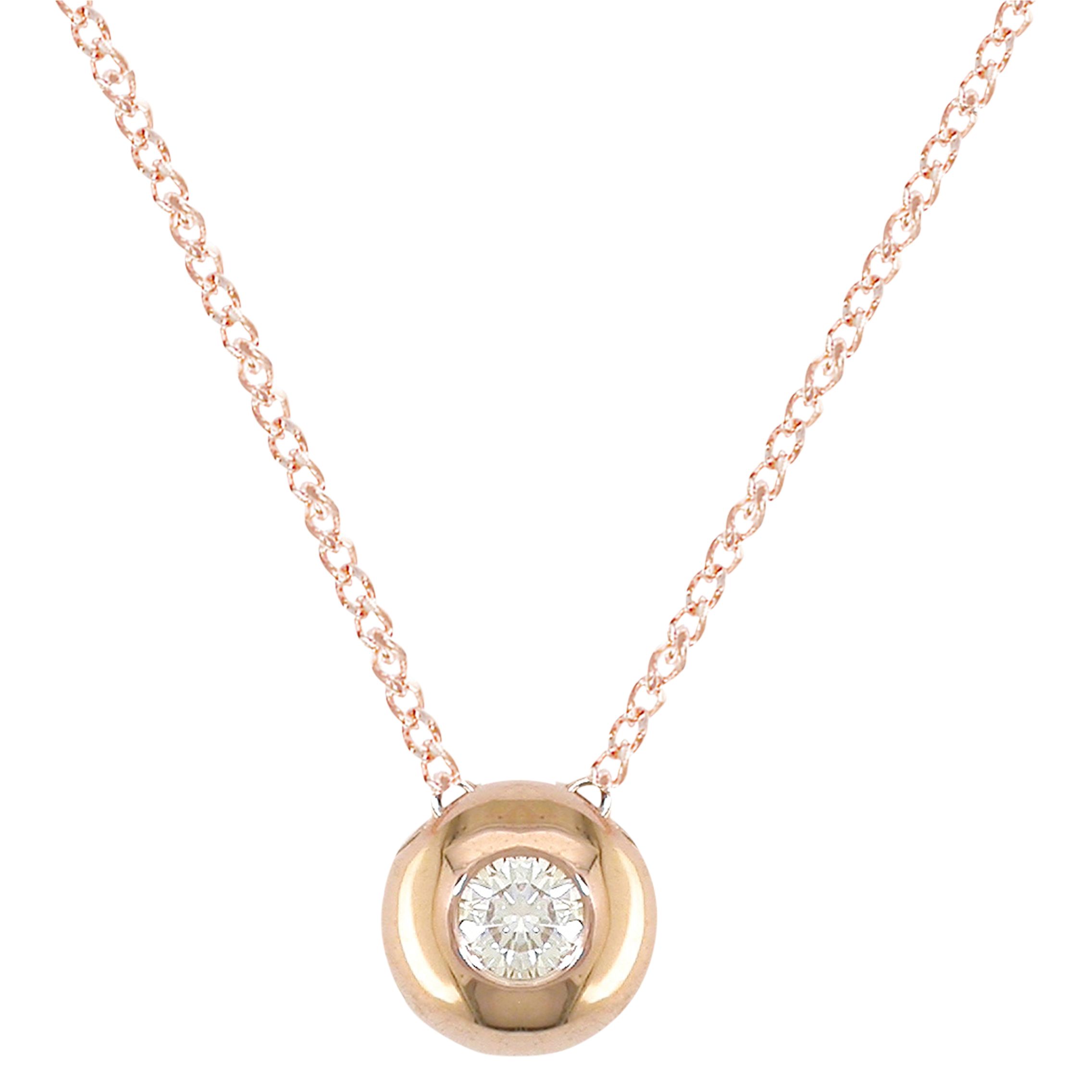 London Road Rose Gold Diamond Slide Pendant Necklace at John Lewis