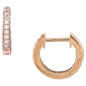 9ct Rose Gold Diamond Hoop Earrings