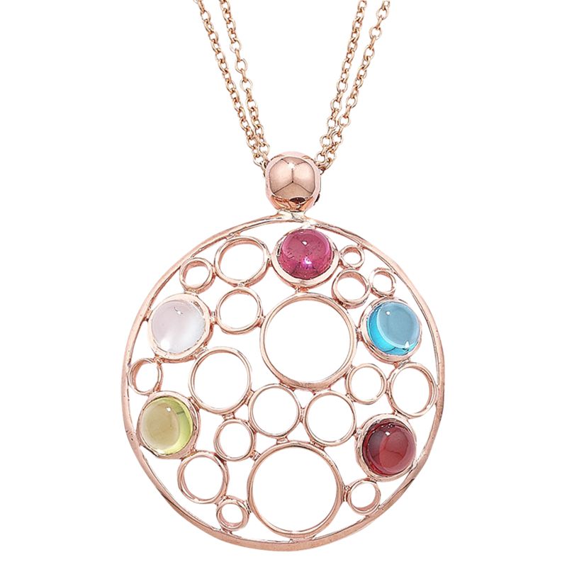 London Road Circular Rose Gold Multi Pendant Necklace at John Lewis