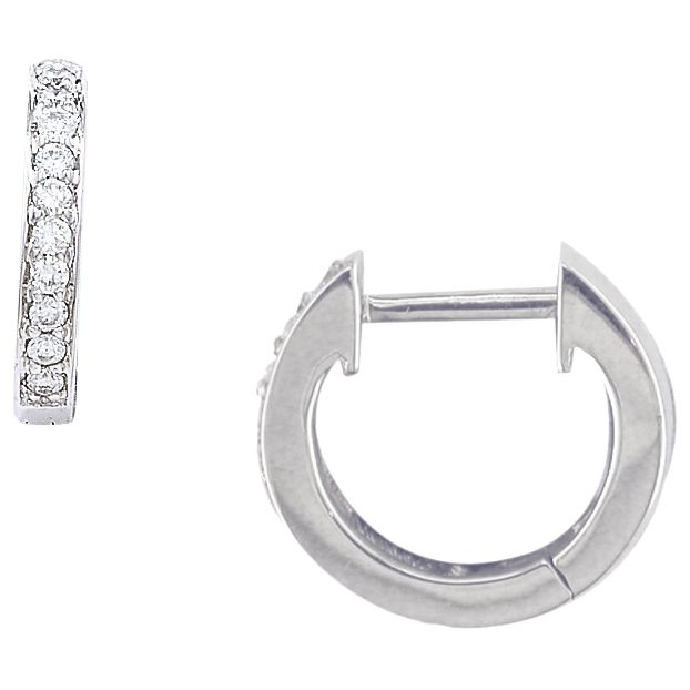 London Road White Gold Diamond Hoop Earrings at JohnLewis