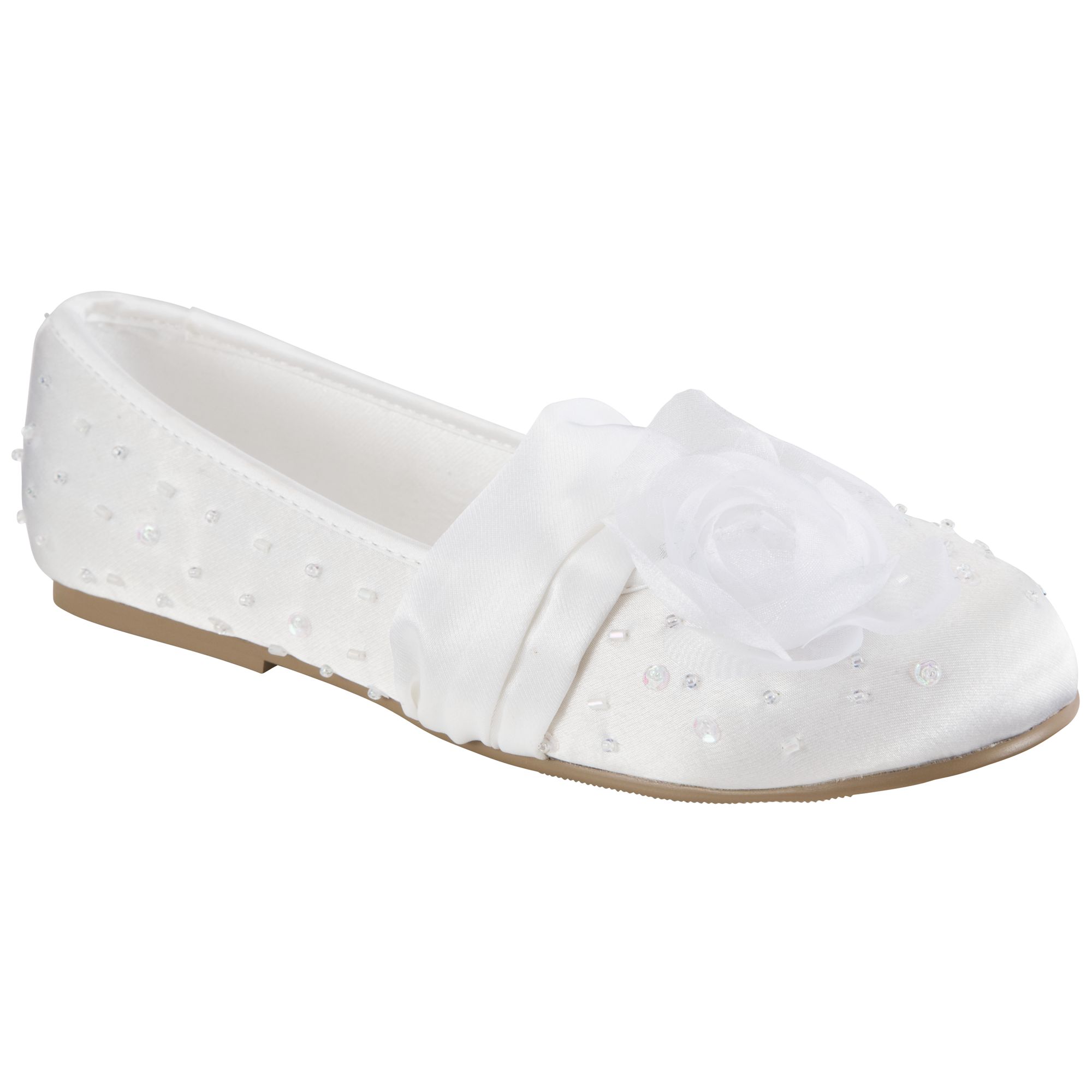 Ivory Flower Beaded Pumps