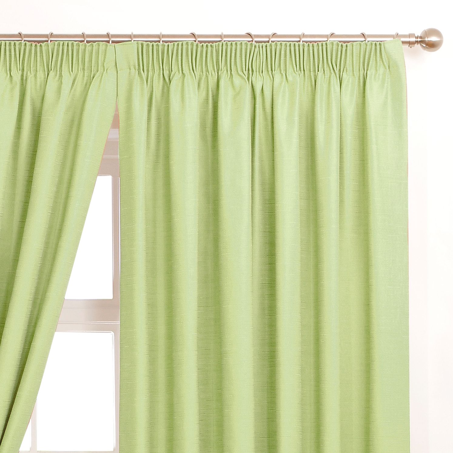 John Lewis Brighton Pencil Pleat Curtains, Leaf