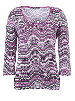 Betty Barclay Print T-Shirt, Purple/grey , 10