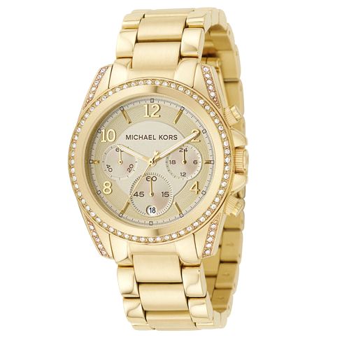 Michael Kors MK5166 Women's Crystal Round Gold Bracelet Watch at John Lewis