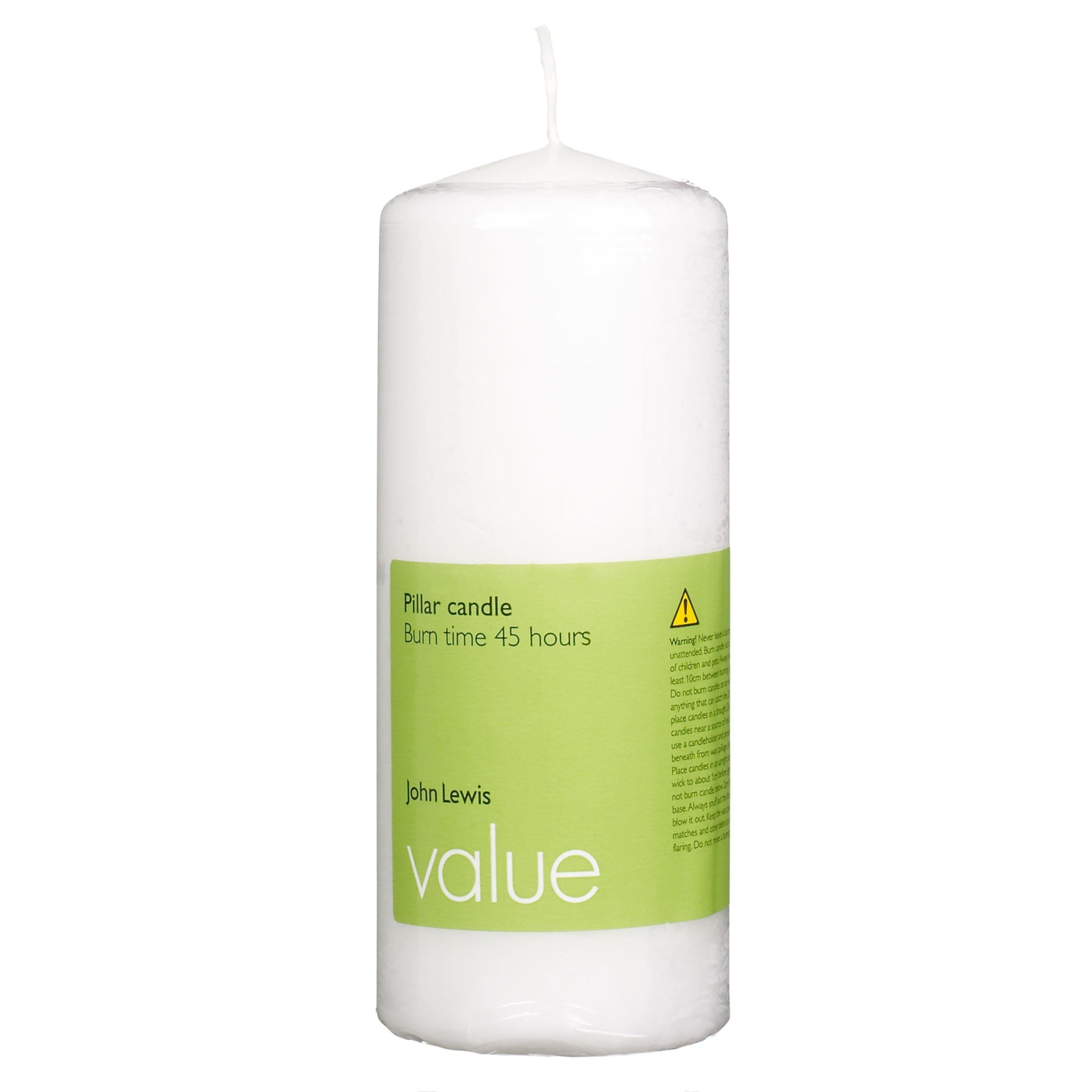 John Lewis Value White Pillar Candles