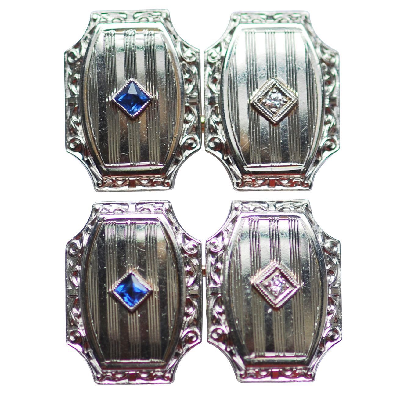 Jenny Knott Diamond/Sapphire Cufflinks,