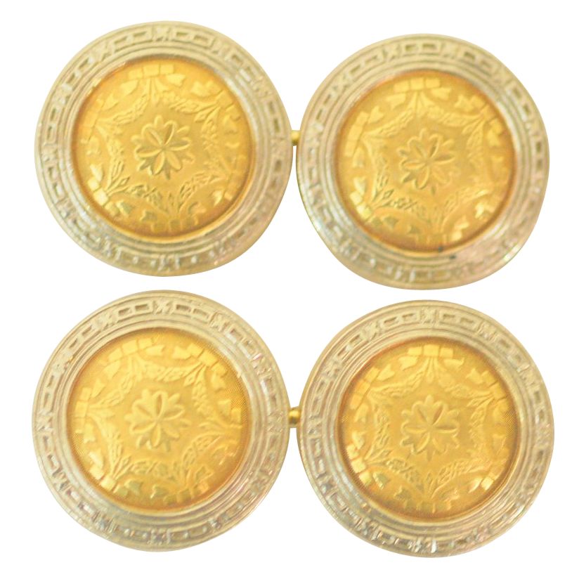 Jenny Knott Gold/Platinum Cufflinks, Metallics,