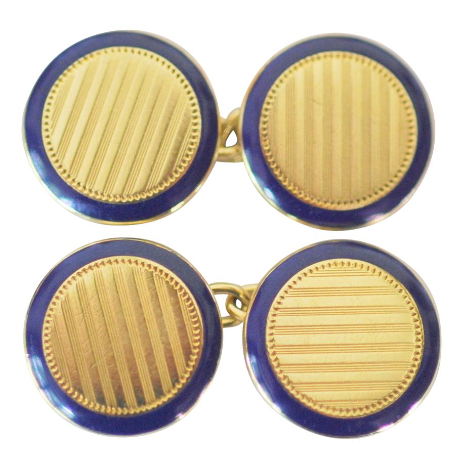 Jenny Knott Gold and Enamel Cufflinks,