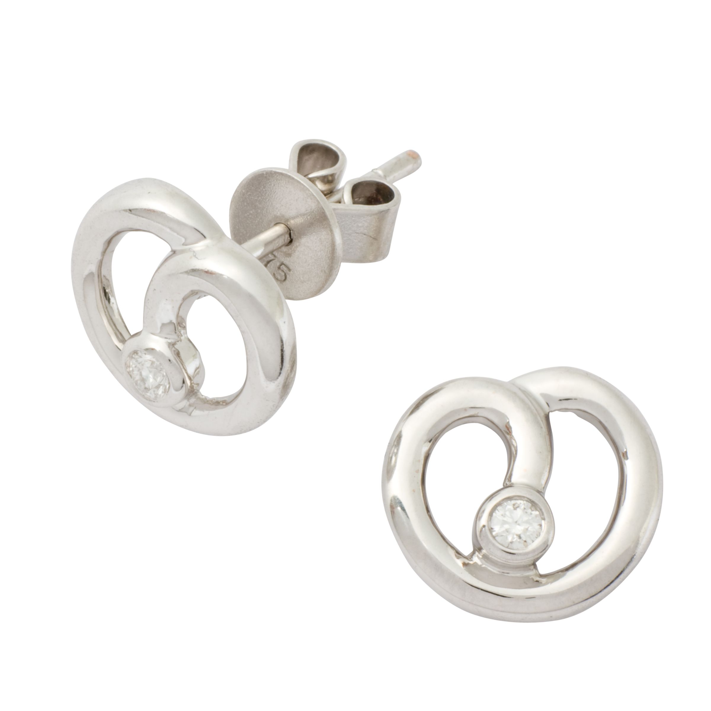 London Road White Gold Diamond Earrings at John Lewis