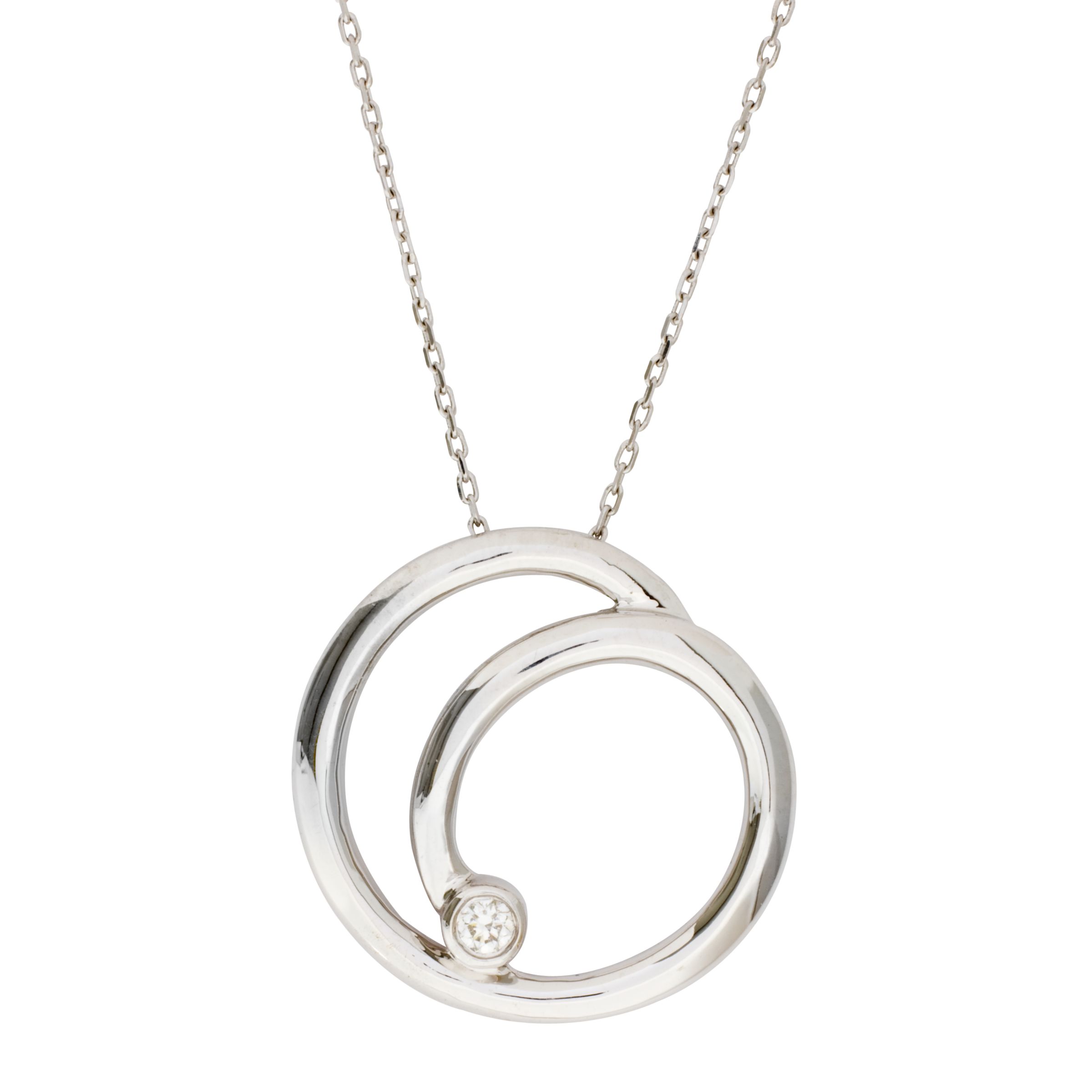 London Road White Gold Diamond Pendant Necklace
