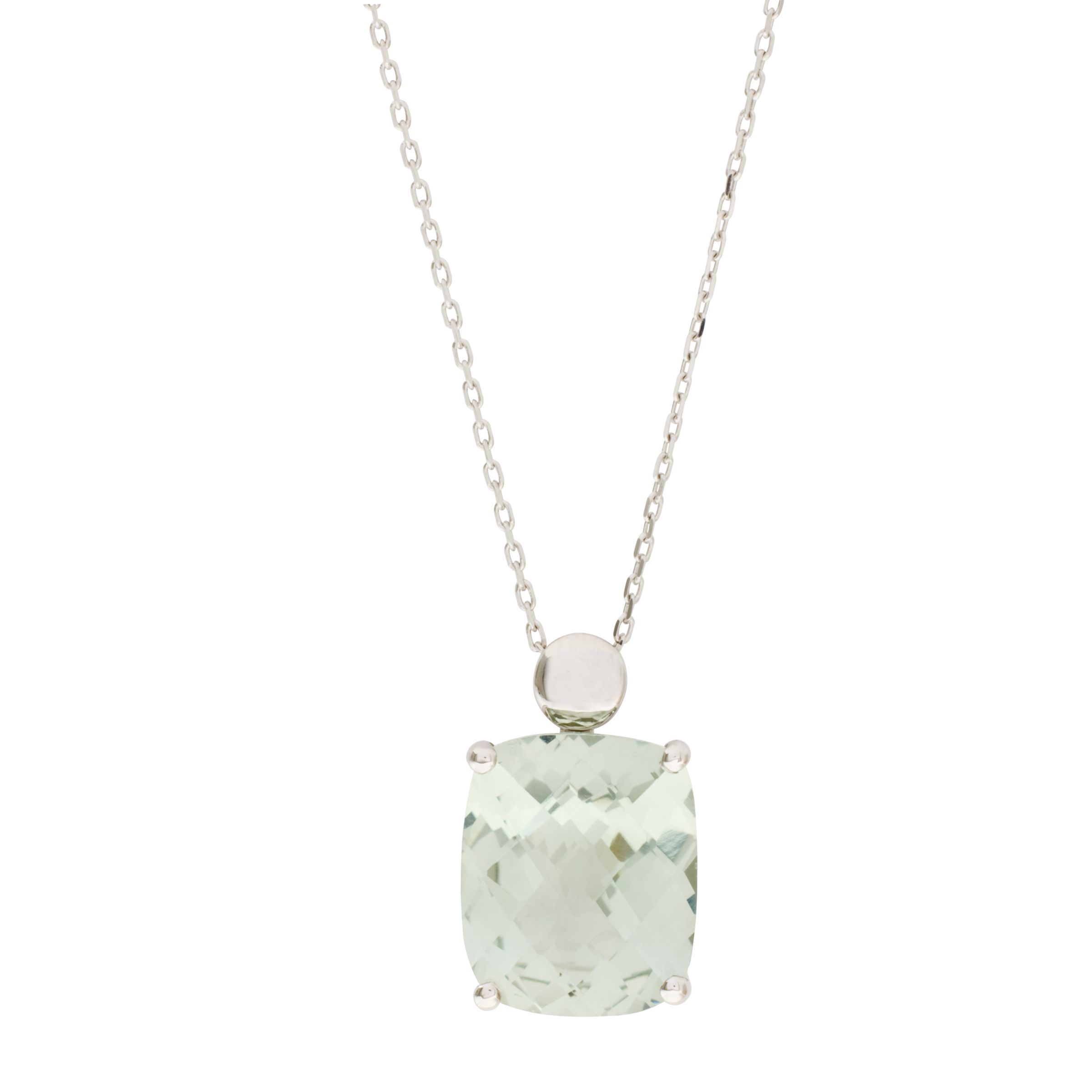 London Road White Gold Amethyst Pendant Necklace
