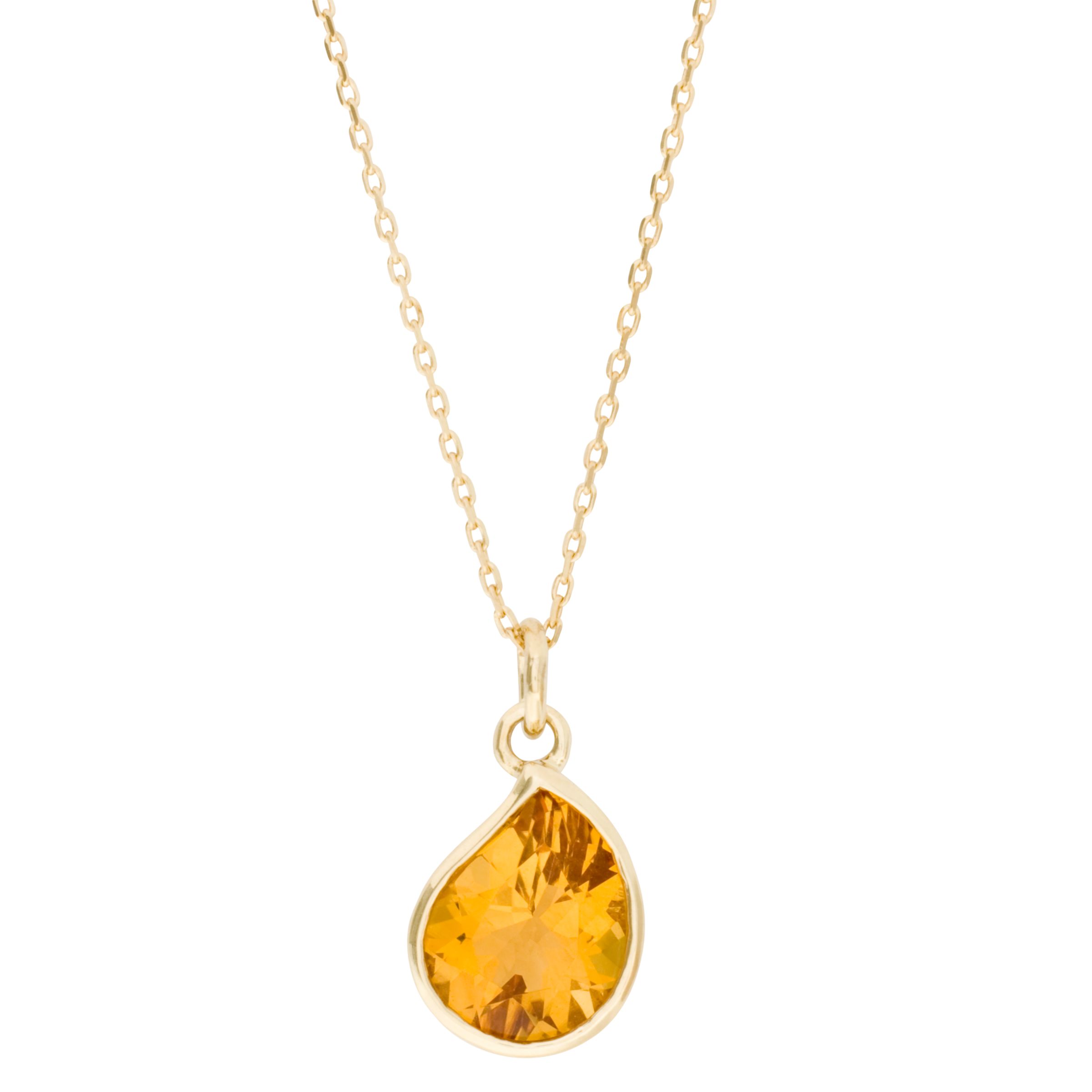 London Road Gold Citrine Pendant Necklace