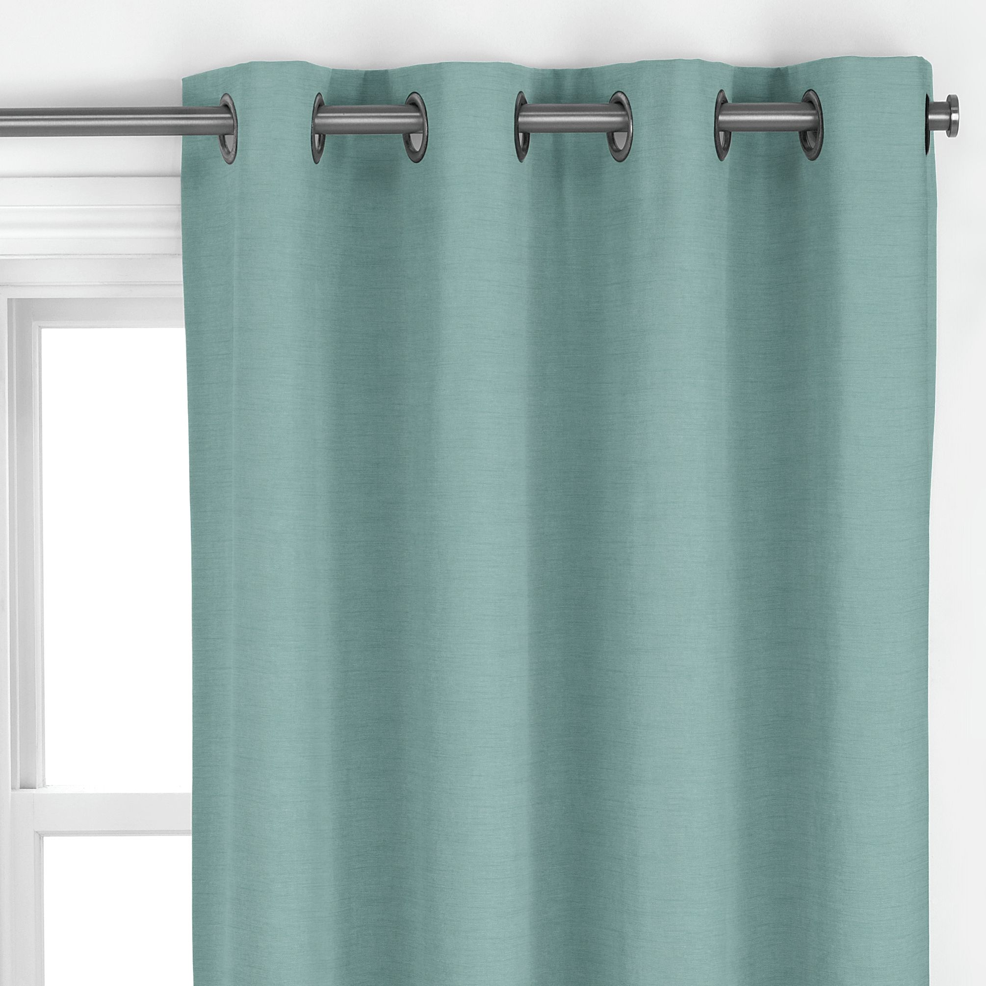 John Lewis Grace Eyelet Curtains, Pale Kingfisher