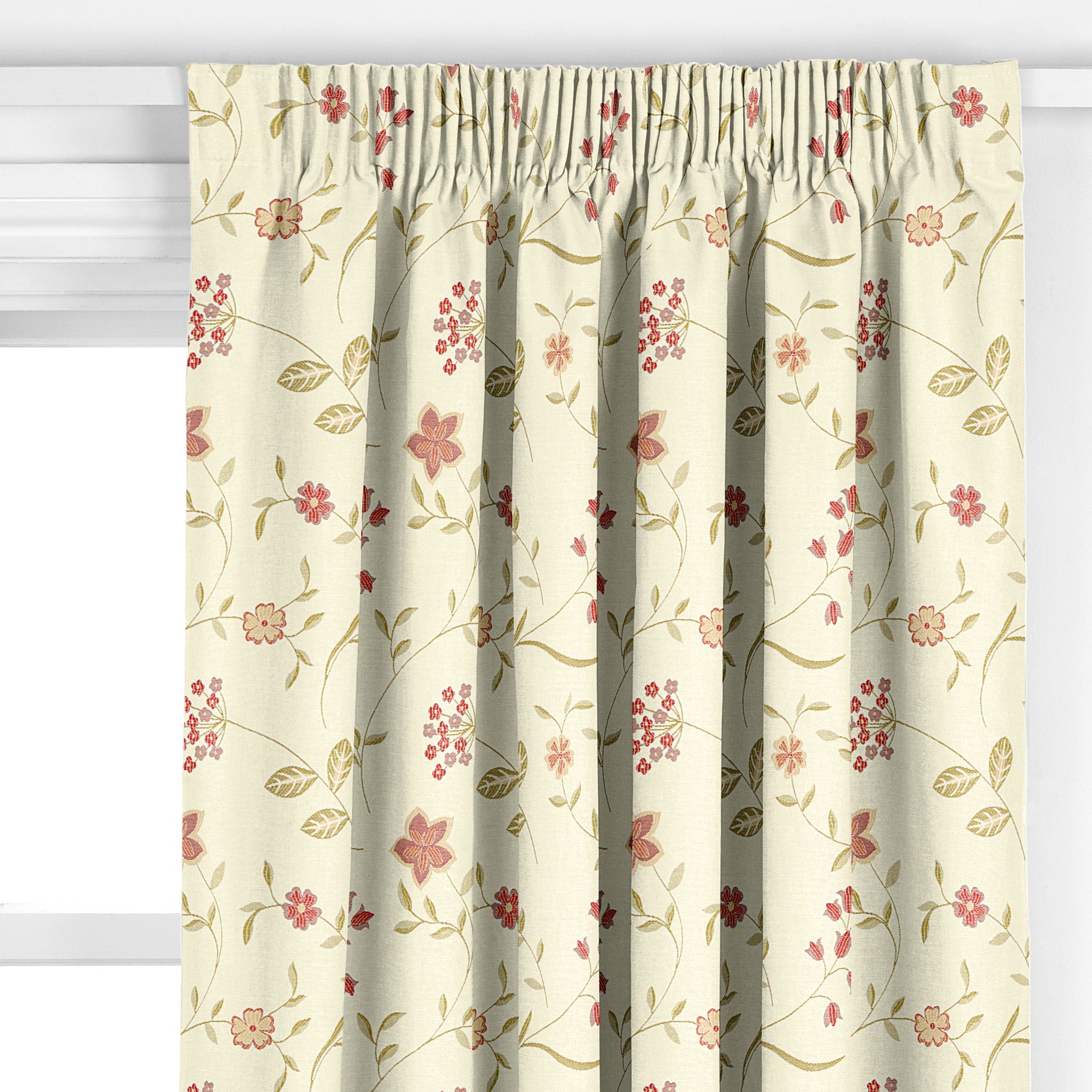 John Lewis Eleanor Pencil Pleat Curtains, Claret