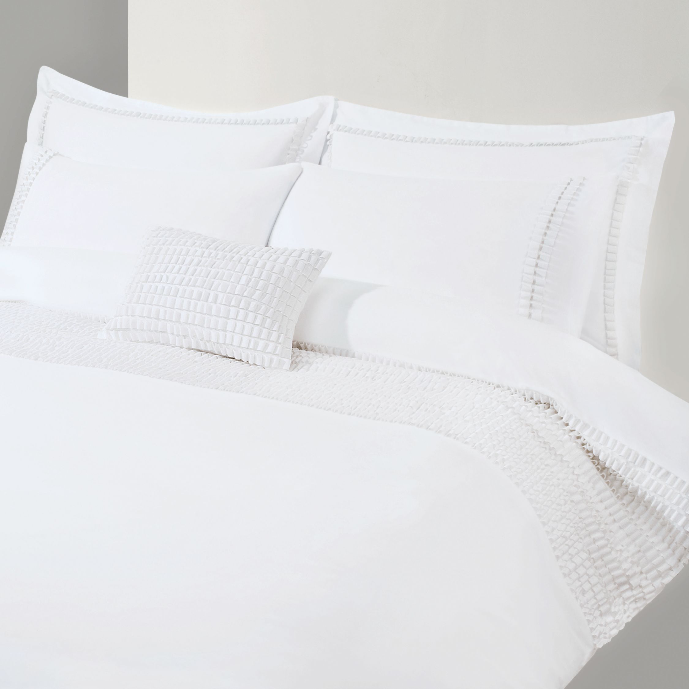 John Lewis Origami Duvet Cover, White, Super