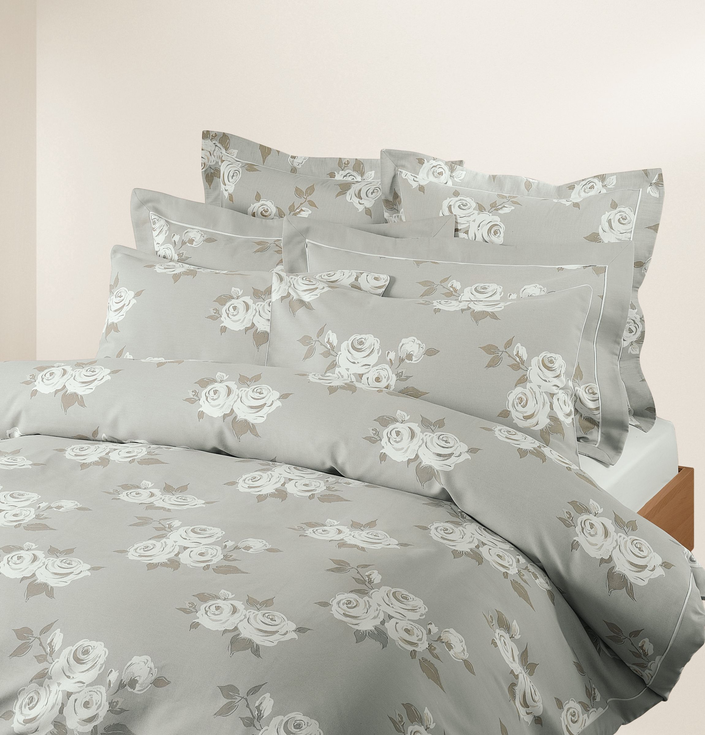 John Lewis Rosa Duvet Covers, Pearl Grey