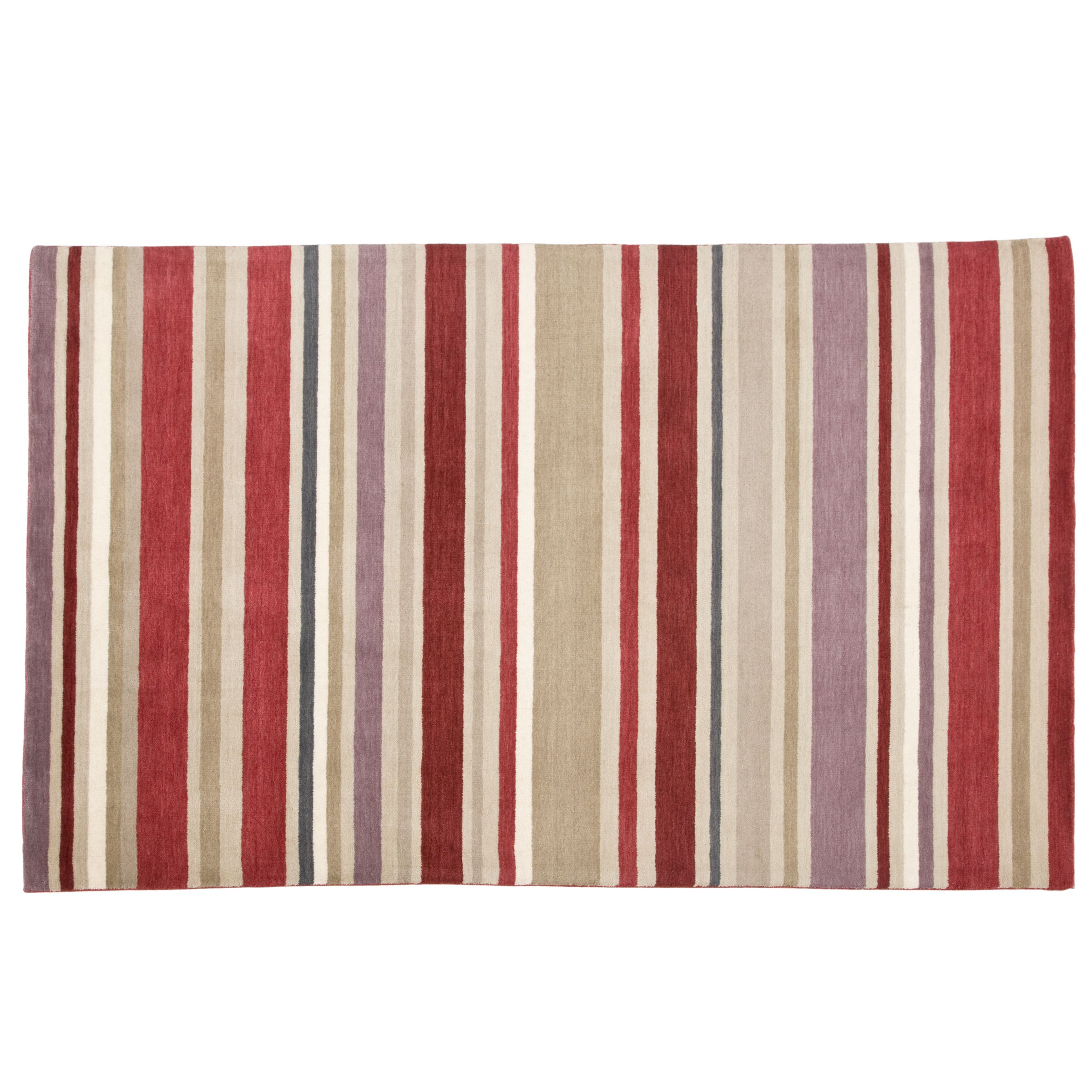 Multi Stripe Rug, Cranberry, L240xW170cm at John Lewis