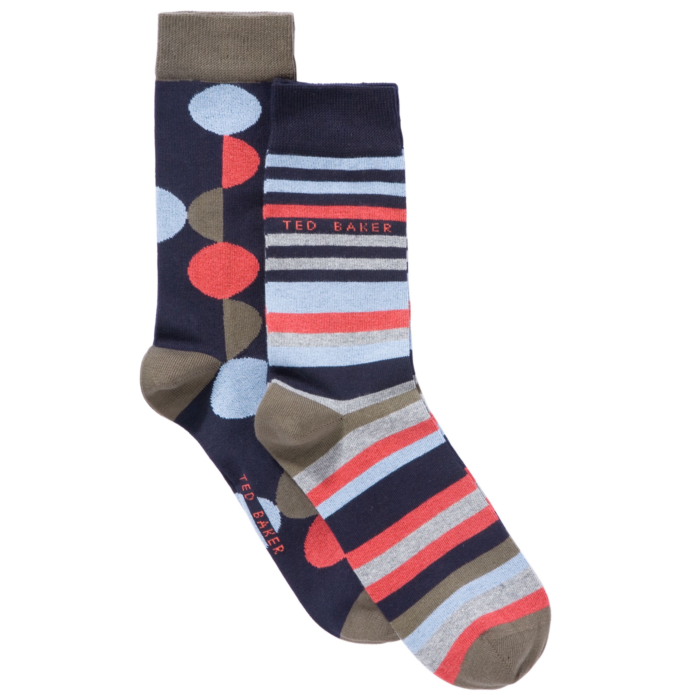 Ted Baker Kanter Spot & Stripe Socks Pack of 2